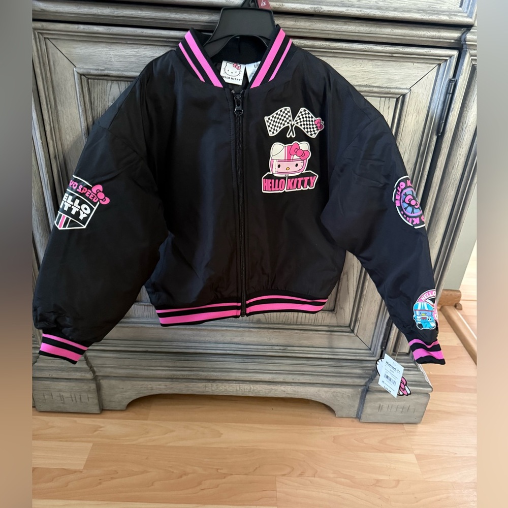 Hello Kitty Black Jacket with Pink Stripes